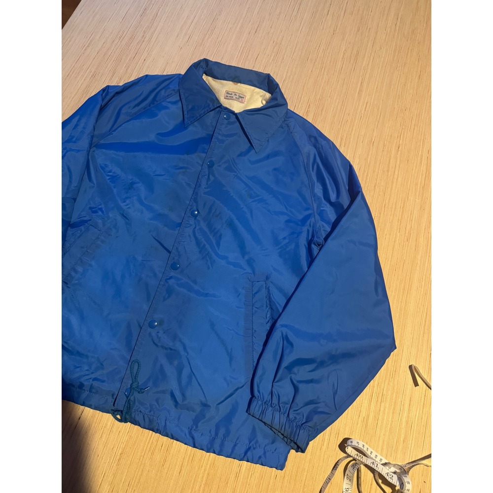 Vintage Blue Coaches Jacket Windbreaker Snap Front Lined RN 15101 Mens Medium 44